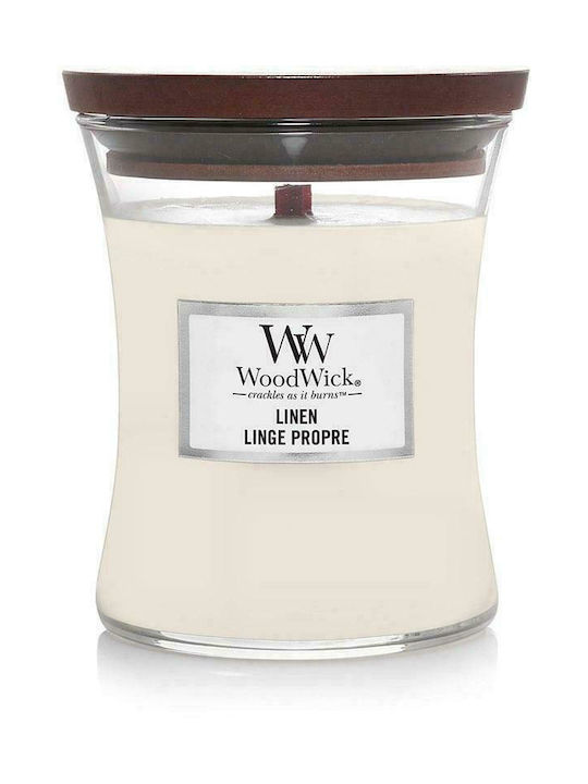 WoodWick Duftkerze Linen Gefäß mit Duft Leinen Weiß 275gr 1Stück