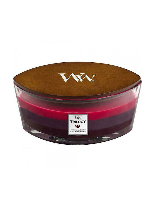 WoodWick Scented Candle Jar with Scent Sun Ripened Berries Red 453.6gr 1pcs