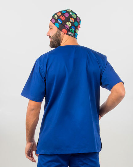 Ayo Newton Unisex Medizinische Bluse Blau aus Baumwolle und Polyester