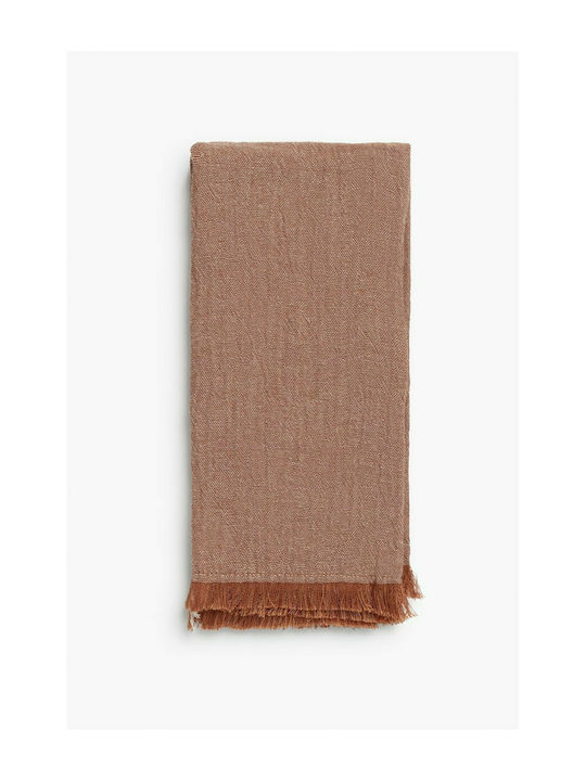 Calma House Kitchen Towel Made of 100% Cotton in Brown Color 45x45cm 4 Pieces