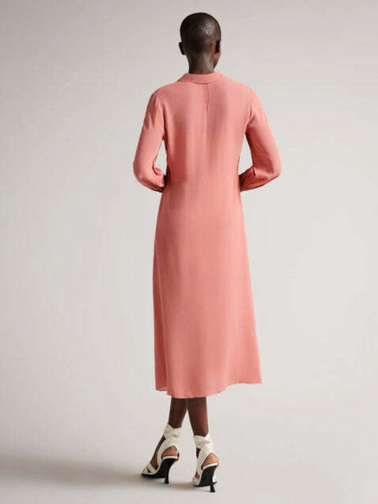 Ted Baker Faithiy Midi Dress with Slit Pink