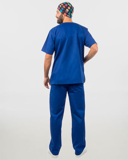 Ayo Kane Unisex Σετ Ιατρικό Παντελόνι και Μπλούζα Μπλε από Βαμβάκι και Πολυεστέρα