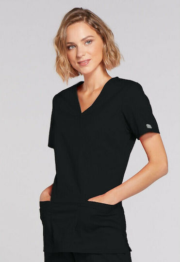Cherokee 4728 Medizinische Bluse Schwarz aus Baumwolle und Polyester