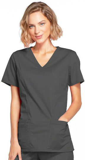 Cherokee 4728 Women's Medical Blouse Gray