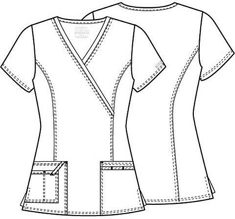 Cherokee 4728 Women's Medical Blouse Gray