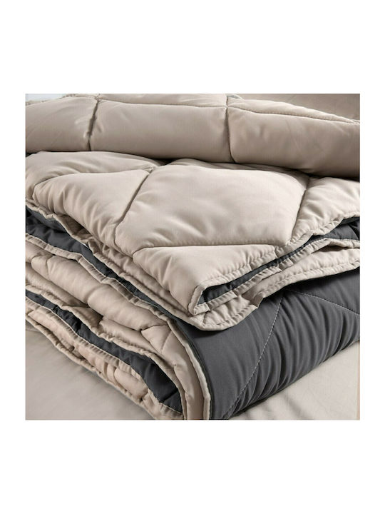 My Home Luxury Duvet Set Queen 220x240cm Isabel Black / Beige 4pcs