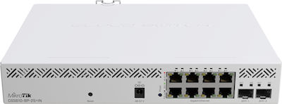 MikroTik CSS610-8P-2S+IN Verwaltet L2 PoE+ Switch mit 8 Ports Gigabit (1Gbps) Ethernet und 2 SFP Ports