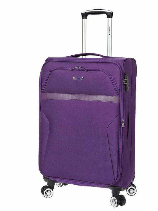 Diplomat Medium The Atlanta Collection Medium Fabric Purple Suitcase With 4 Wheels Height 68cm