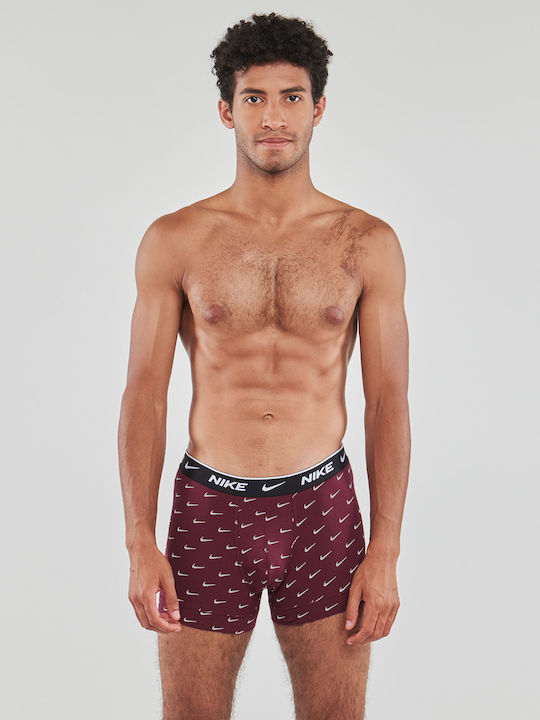Men's Boxers Blue/Bordeaux with Patterns 3Pack