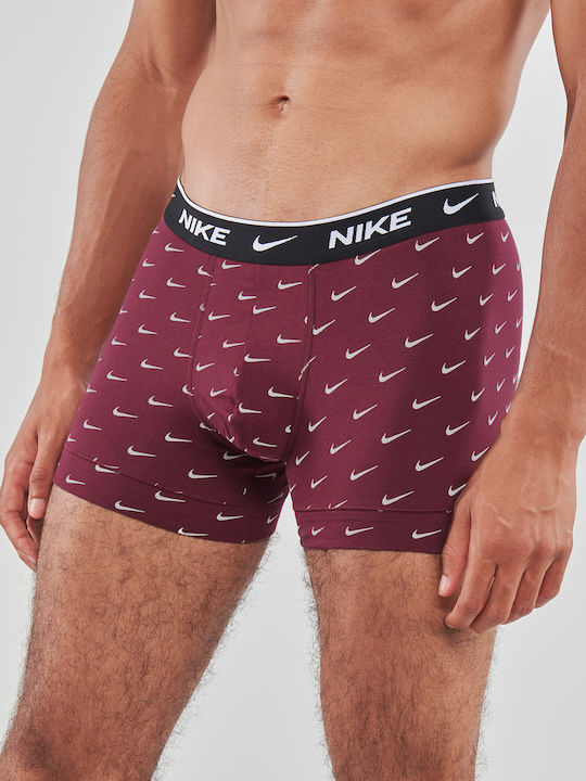 Nike Everyday Boxeri pentru bărbați Albastru/Bordeaux cu modele 3Pachet