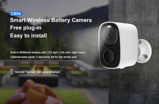Vstarcam CB54-TZ IP Cameră de Supraveghere Wi-Fi Full HD 1080p Rezistentă la apă Pe baterii cu Comunicare Bidirecțională și Lentilă 4mm