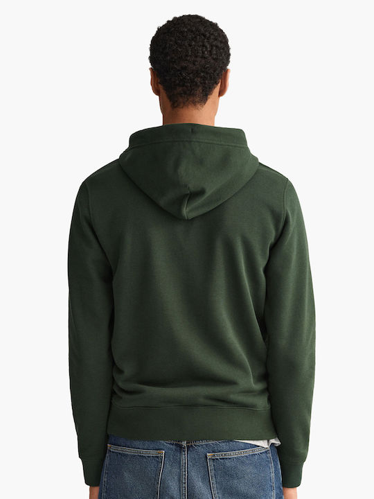 Gant Men's Sweatshirt with Hood and Pockets Green