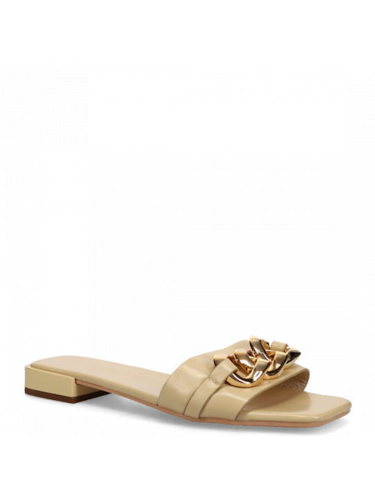 Laura Biagiotti Women's Flat Sandals in Beige Color