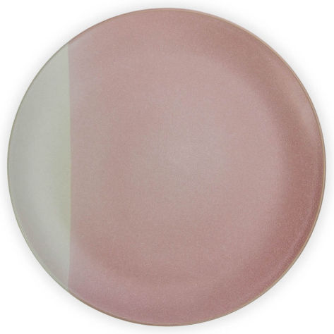 Viosarp Servierplatte Untiefe aus Porzellan Rosa mit Durchmesser 27cm