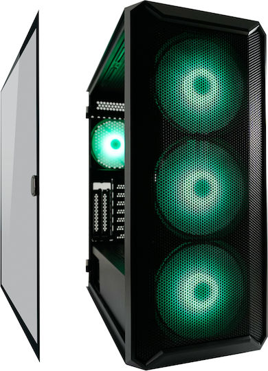 LC-Power Gaming 804B - Obsession_X Midi Tower Κουτί Υπολογιστή με Πλαϊνό Παράθυρο και RGB Φωτισμό Μαύρο
