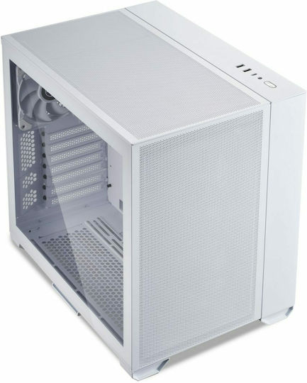 Lian Li O11 Air Mini Gaming Midi-Turm Computergehäuse mit Seitenfenster Weiß