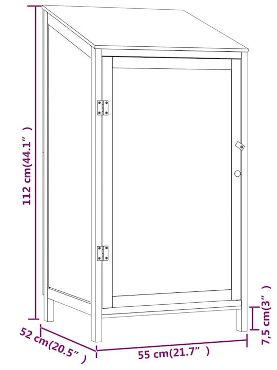 Wooden Garden Shed White 0.55x0.52x1.12m