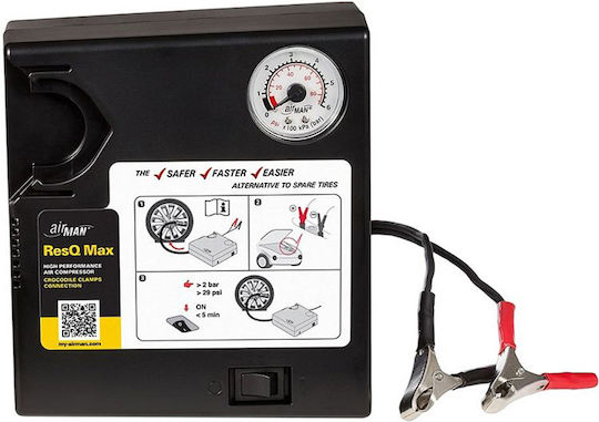 AirMan Τρόμπα Αυτοκινήτου ResQ Max 58-097 90PSI με Καλώδιο Αναπτήρα 12V