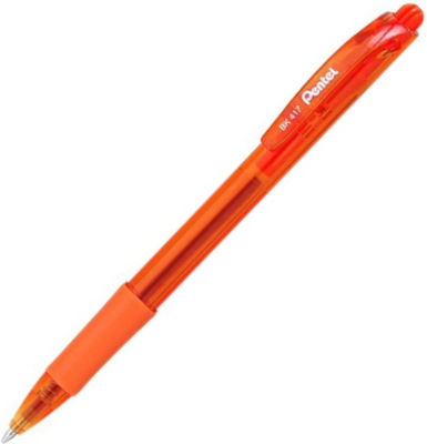 Pentel Retractable Pen Ballpoint 0.7mm with Orange Ink