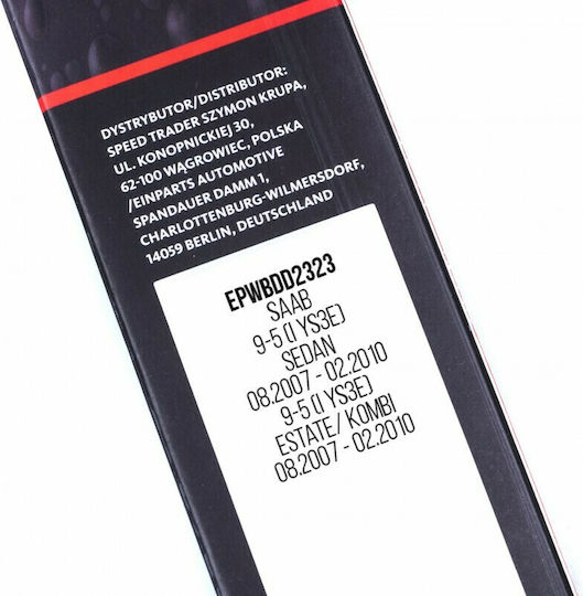 Einparts Front Set Car Wiper Blades 580mm for Saab 9-5