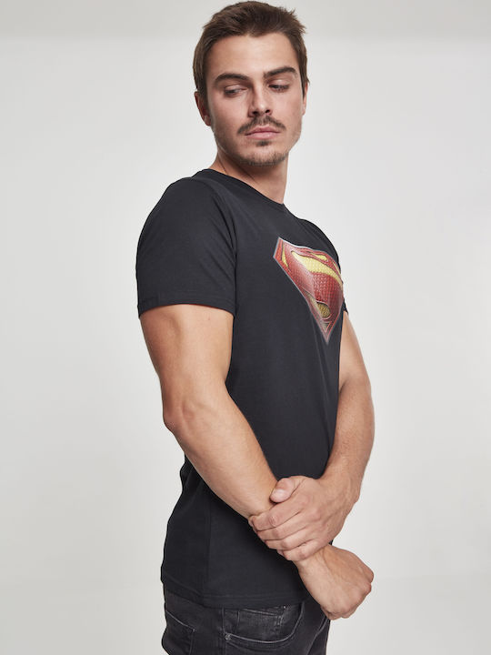 Merchcode Men JL T-shirt Superman Schwarz Baumwolle MC148