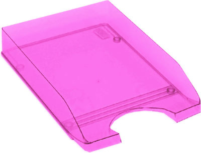 Metron Transparent Filing Tray Plastic Fluo 800 Pink 35x26x6.5cm