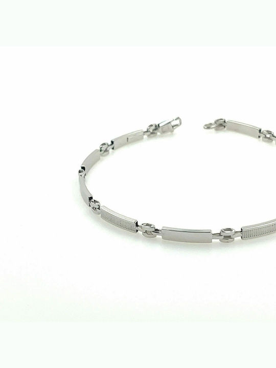 Men's bracelet made of white gold 9K