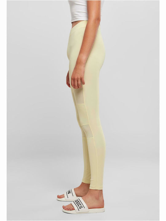 Instruire Colanti de femei Lung Colanti Talie inalta Soft Yellow