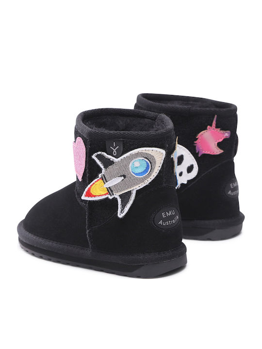 Wallaby Mini Play Ghete de Zăpadă Copii din Suede Negre