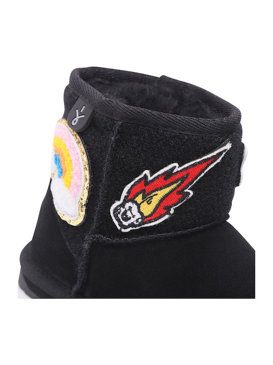 Wallaby Mini Play Ghete de Zăpadă Copii din Suede Negre