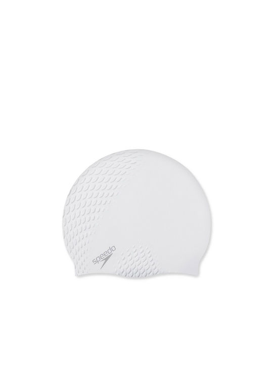 Speedo Bubble Active Silicone Adults Swimming Cap White