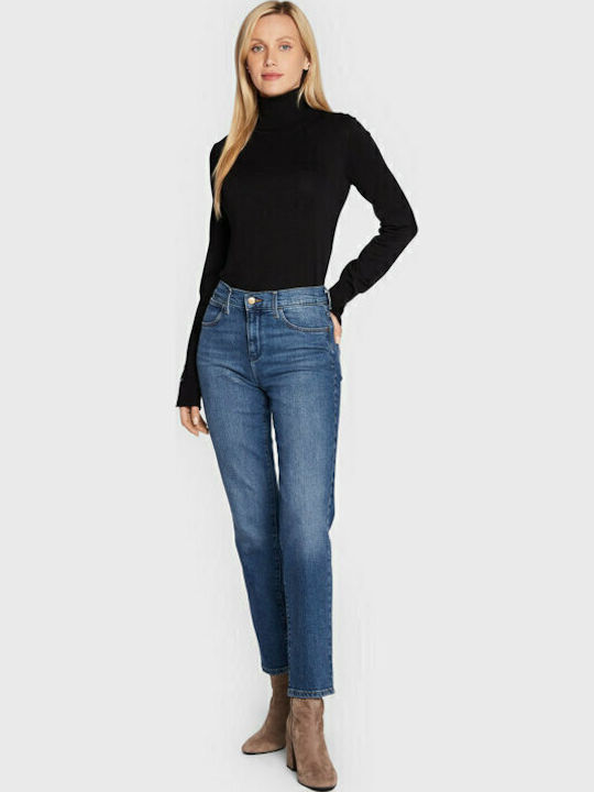 Damen Bluse Langärmelig Rollkragenpullover Schwarz