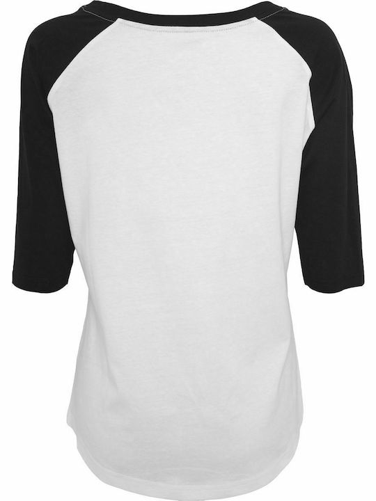 Damen T-Shirt Weiß/Schwarz