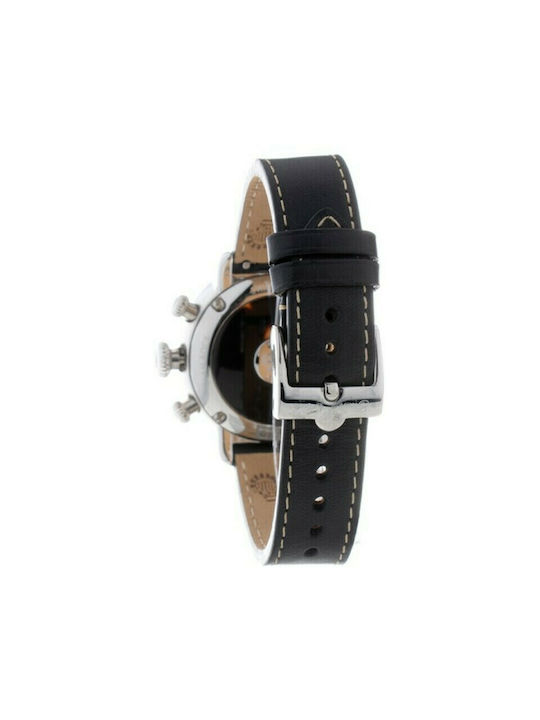 Glam Rock Watch with Black Leather Strap