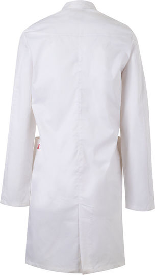 Velilla Fit Men's White Medical Dressing Gown Cotton and Polyester