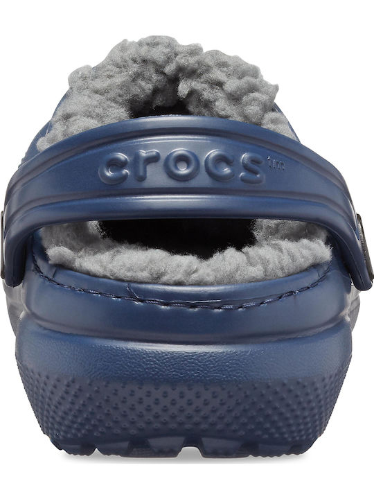 Kids Slippers Navy Blue Classic Lined
