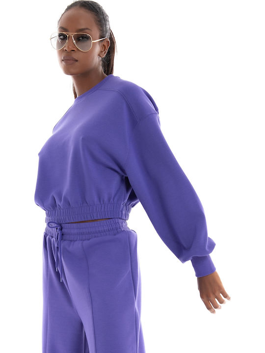 Gekürzt Damen Sweatshirt Lila