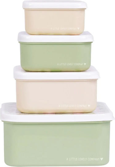 A Little Lovely Company Blossoms Plastic Kids' Lunch Set 0.85lt Pink x x 6cm
