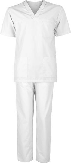 Be Unique M3 Unisex Hose & Bluse Set Weiß aus Baumwolle und Polyester