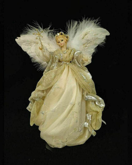 JK Home Decoration Коледна Керамична Фигура Angel Златисто Височина 35см.