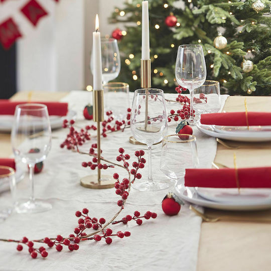 JK Home Decoration Weihnachtliche Girlande Plastik Rote Beeren Rot 1Stück
