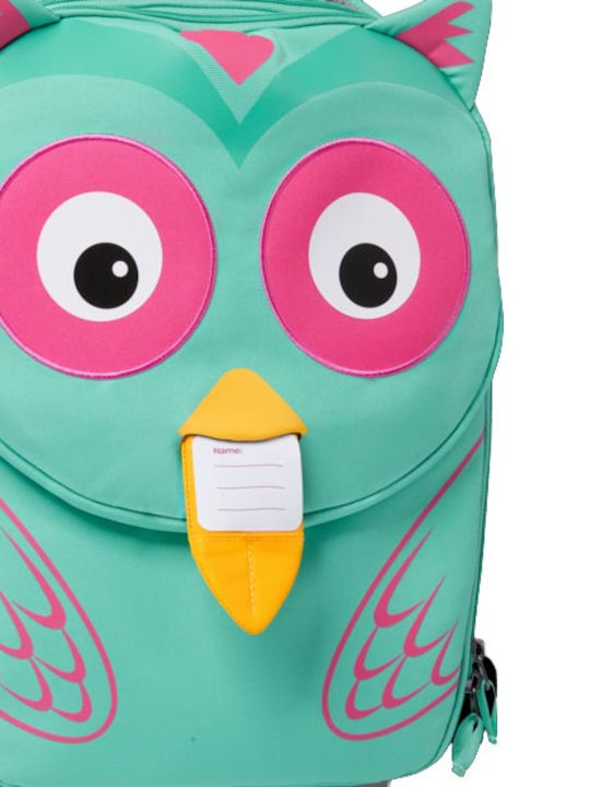 Affenzahn Owl Kids Cabin Fabric Suitcase Light Blue with 2 Wheels Height 31cm