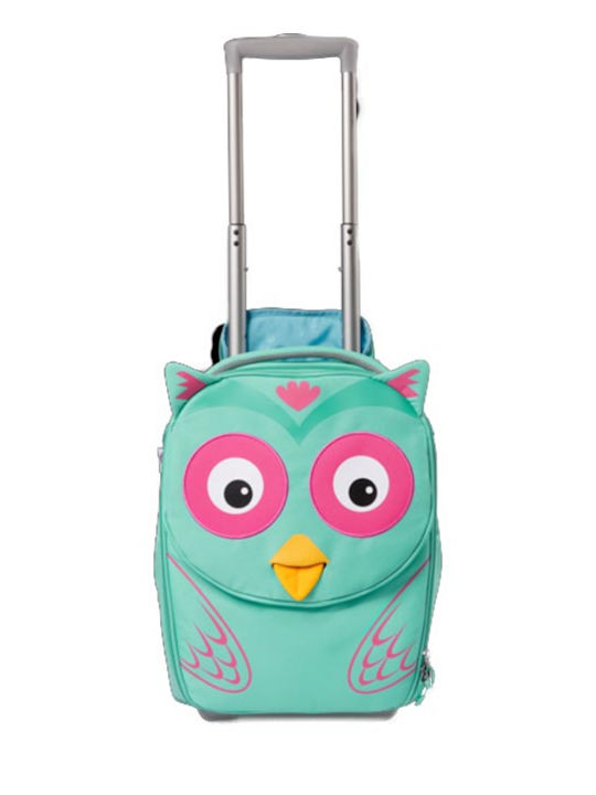 Affenzahn Owl Kids Cabin Fabric Suitcase Light Blue with 2 Wheels Height 31cm