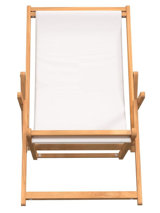 Сезлонг с Подлакътници & Бял Плат 60x126x87.5см