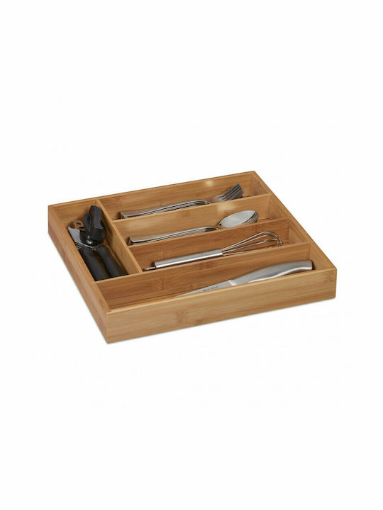 Relaxdays Tăvi Pentru Tacâmuri De Sertar 10032176 Din Lemn 34x30x5cm Maro
