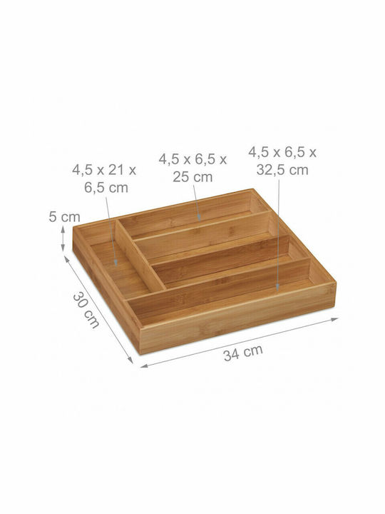 Relaxdays Tăvi Pentru Tacâmuri De Sertar 10032176 Din Lemn 34x30x5cm Maro