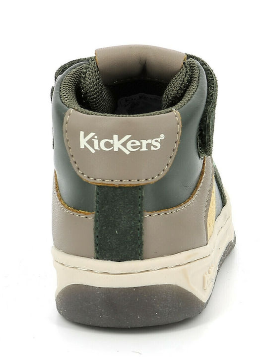 Kickalien Kids Sneakers High with Scratch Khaki