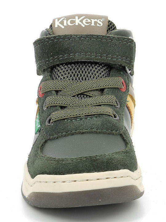 Kickalien Kids Sneakers High with Scratch Khaki