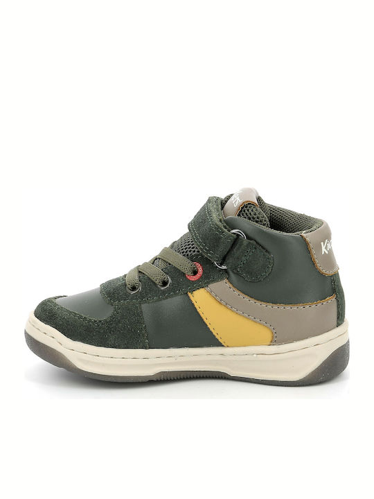 Kickalien Kids Sneakers High with Scratch Khaki