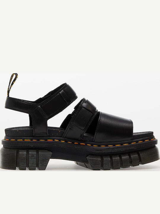 Ricki Nappa Lux Leather Women's Flat Sandals Black